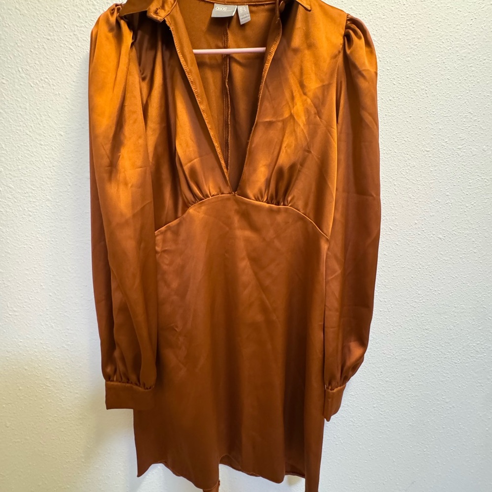 ASOS Burnt Orange Satin Dress